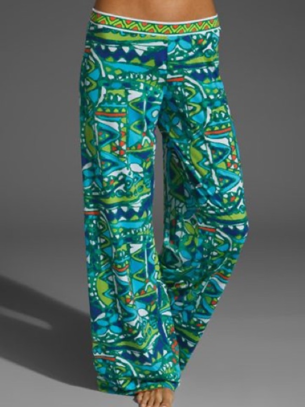 NWOT Trina Turk Vibrant Geometric Wide Leg Pants Size M